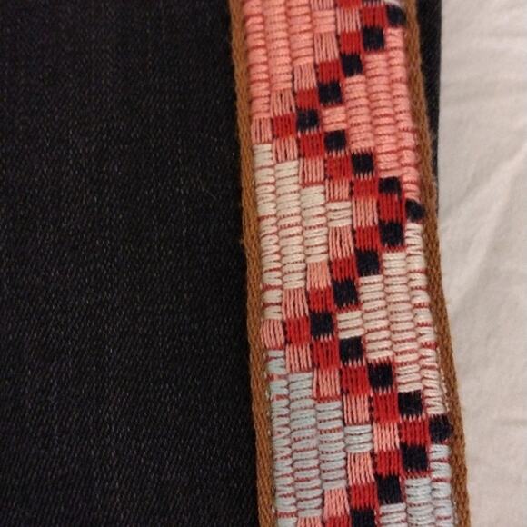 Veronica Beard Cropped Jeans Sz 24 BLACK Carolyn Baby Boot AZTEC TUXEDO Boho - Picture 5 of 16